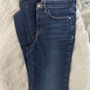 Athleta Blue Skinny Jeans with Stretch and Faded Wash